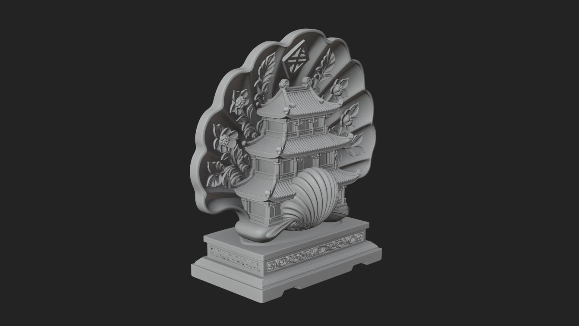 Jade Screen Pagoda Ornament Design 3 3D Print Model 3D Model
