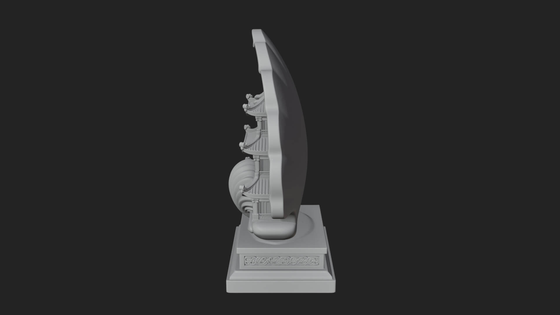 Jade Screen Pagoda Ornament Design 3 3D Print Model 3D Model