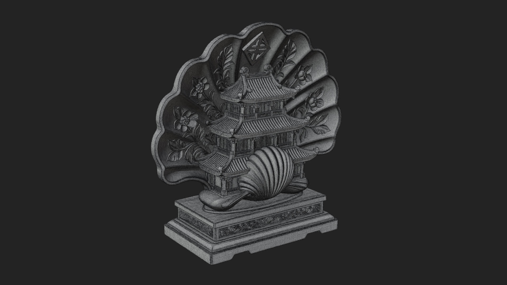 Jade Screen Pagoda Ornament Design 3 3D Print Model 3D Model