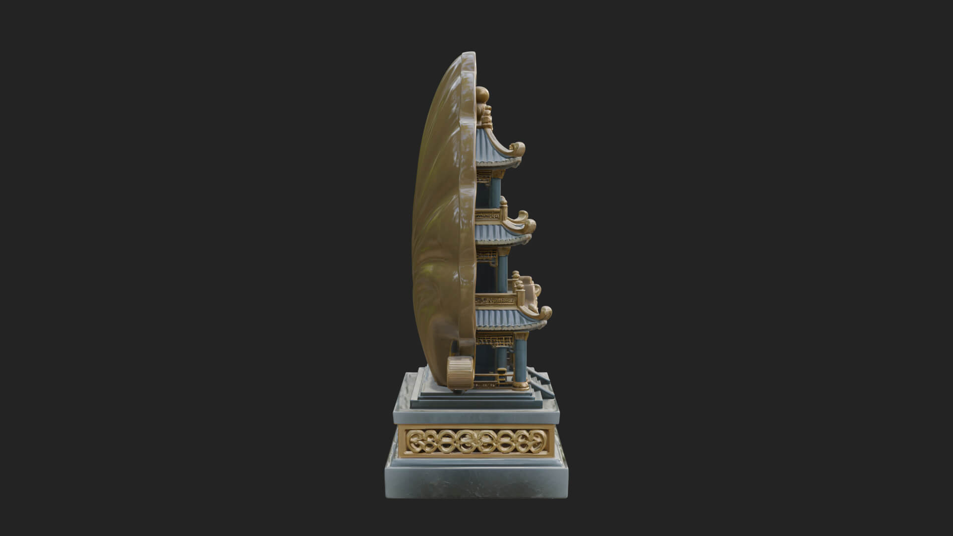 Jade Screen Pagoda Ornament Design 4 3D Print Model 3D Model