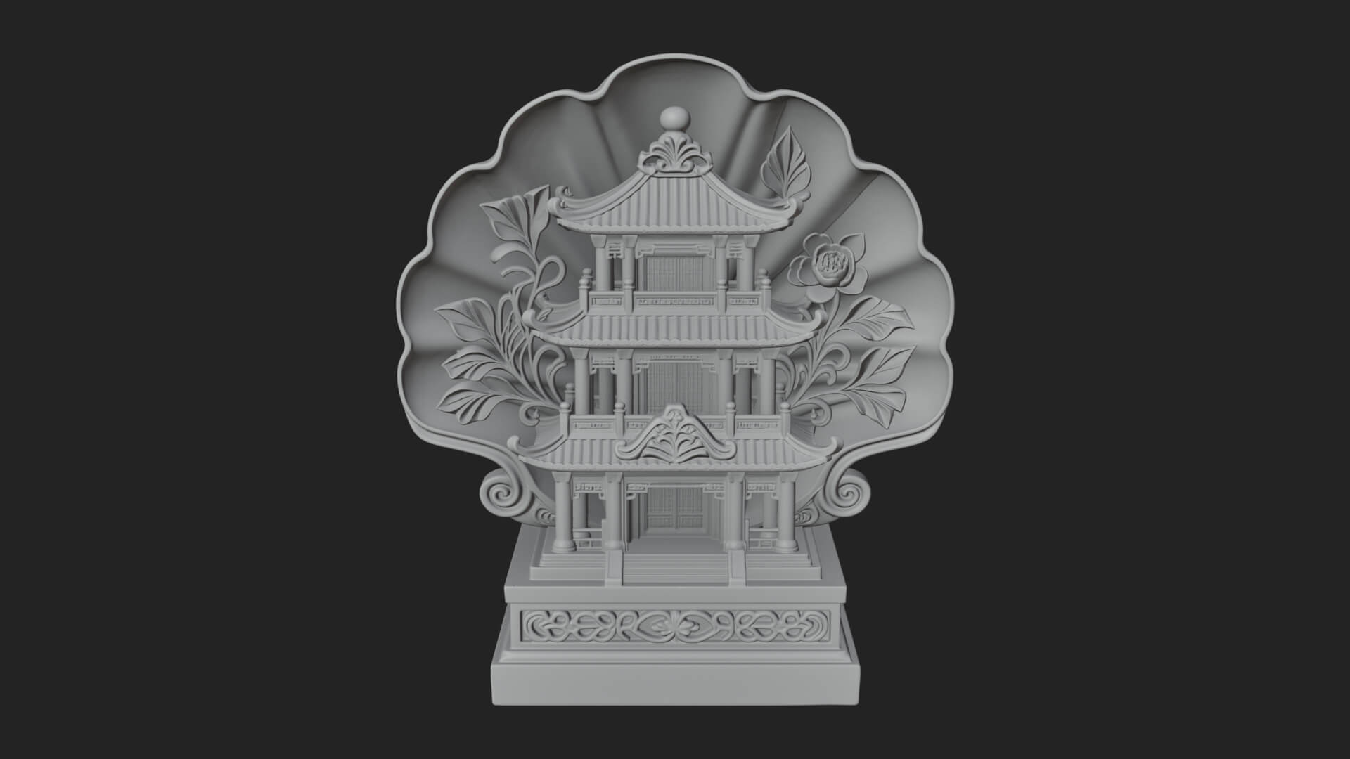 Jade Screen Pagoda Ornament Design 4 3D Print Model 3D Model