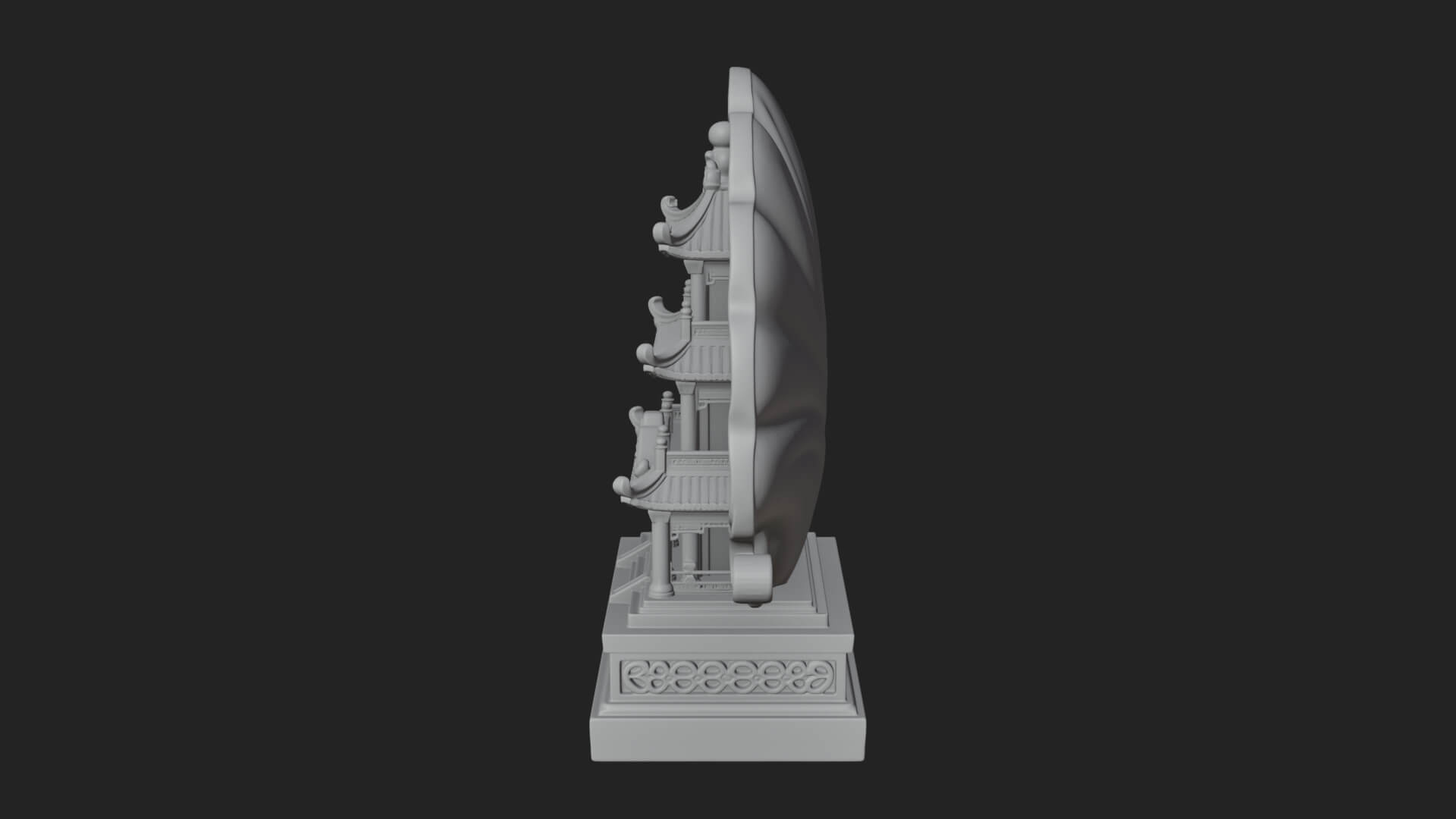 Jade Screen Pagoda Ornament Design 4 3D Print Model 3D Model