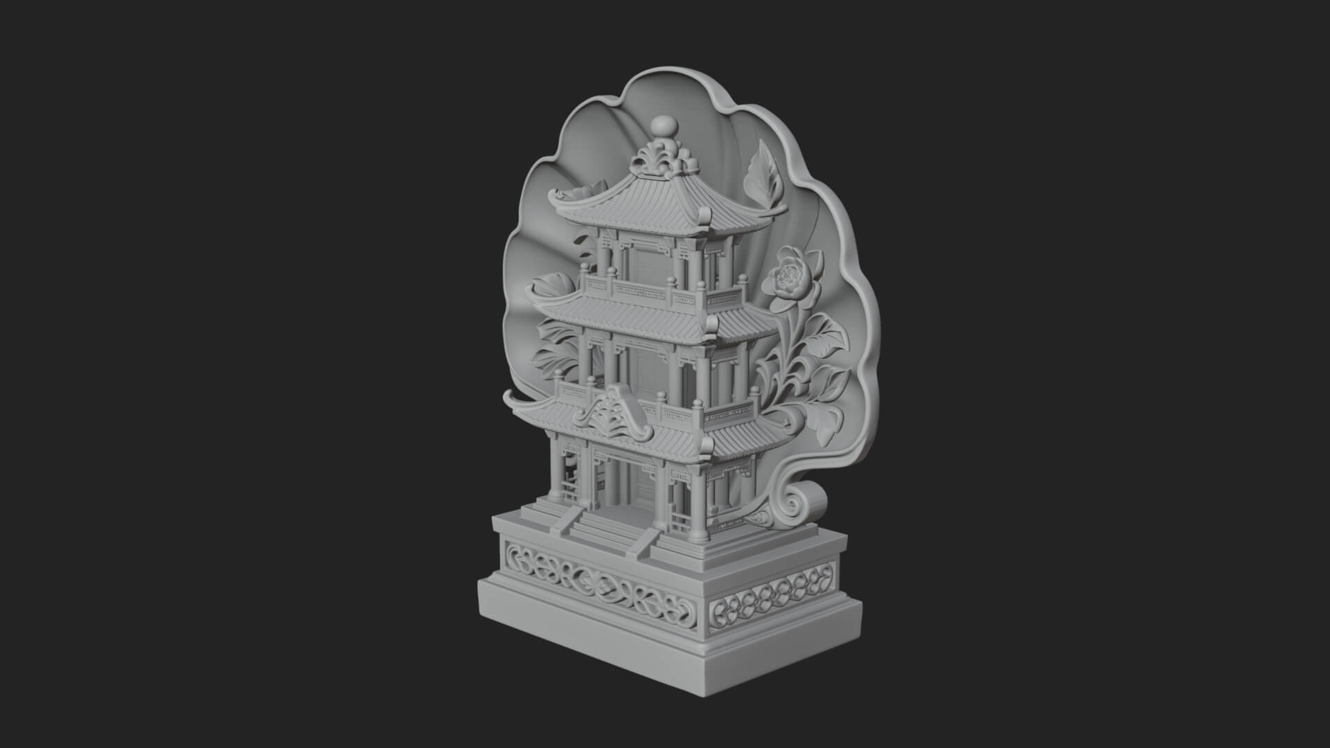 Jade Screen Pagoda Ornament Design 4 3D Print Model 3D Model