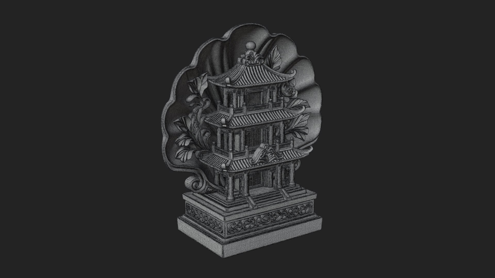Jade Screen Pagoda Ornament Design 4 3D Print Model 3D Model