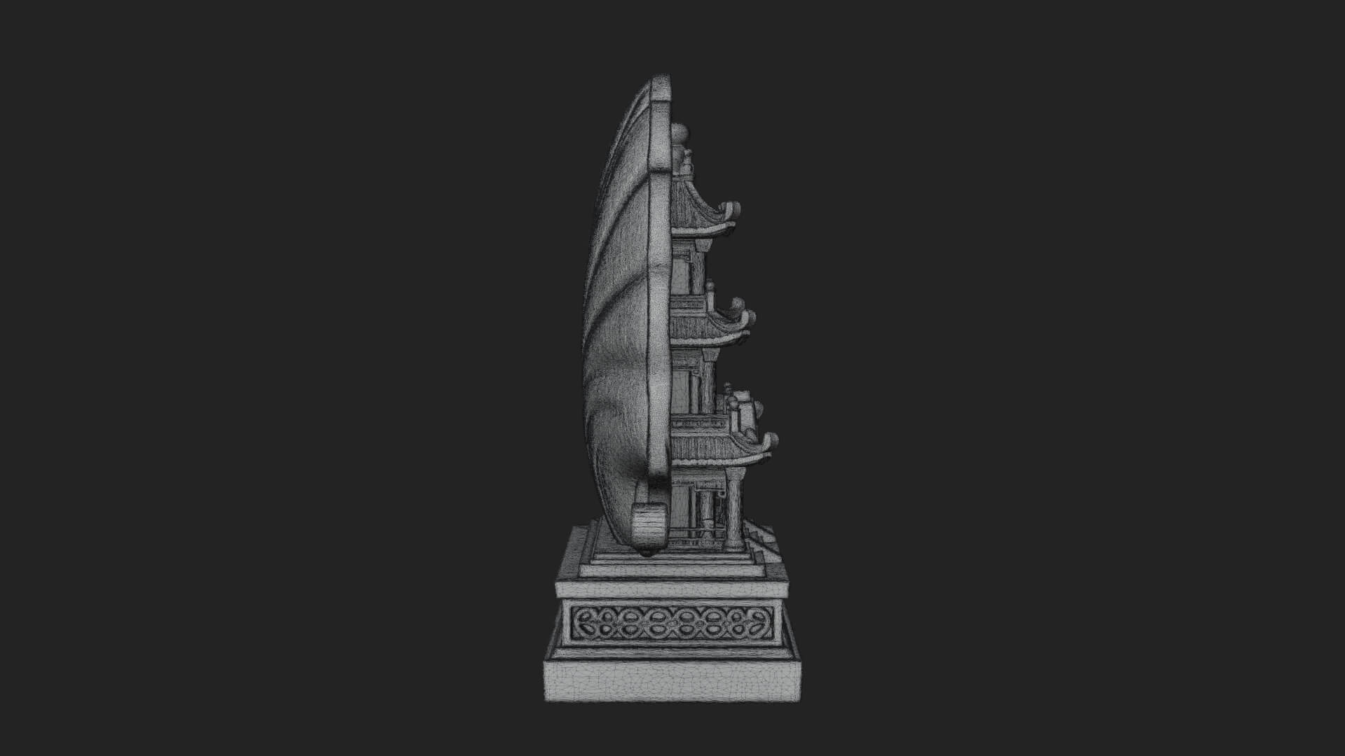 Jade Screen Pagoda Ornament Design 4 3D Print Model 3D Model