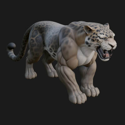 Jaguar Statue Design 1 3D Print Model