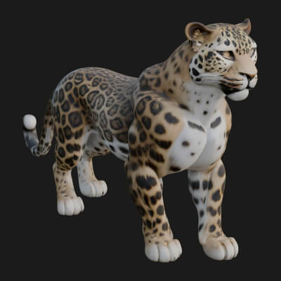 Jaguar Statue Design 4 3D Print Model