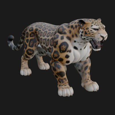 Jaguar Statue Design 6 3D Print Model