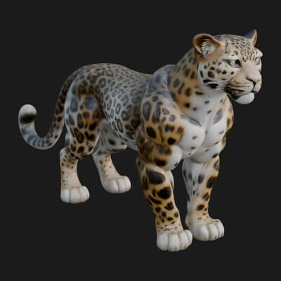 Jaguar Statue Design 7 3D Print Model