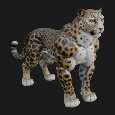 Jaguar Statue Design 8 3D Print Model