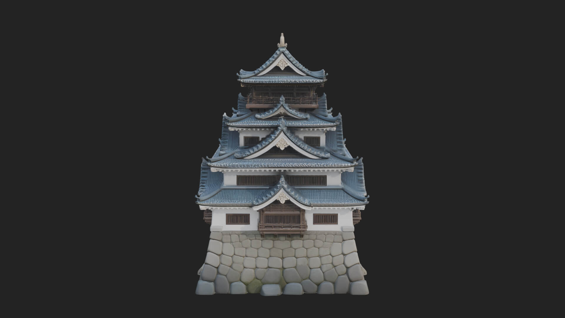 Japanese Castle Keep Design 1 3D Print Model 3D Model