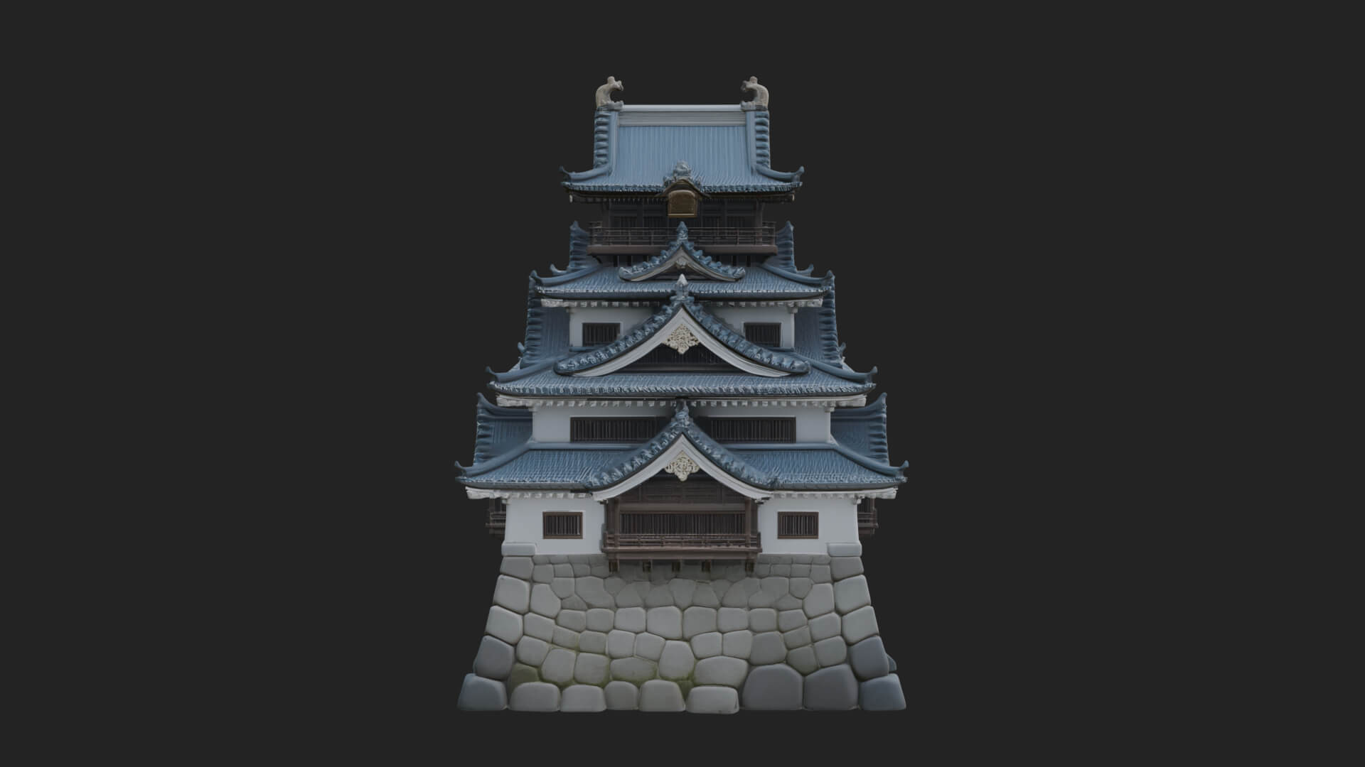 Japanese Castle Keep Design 1 3D Print Model 3D Model
