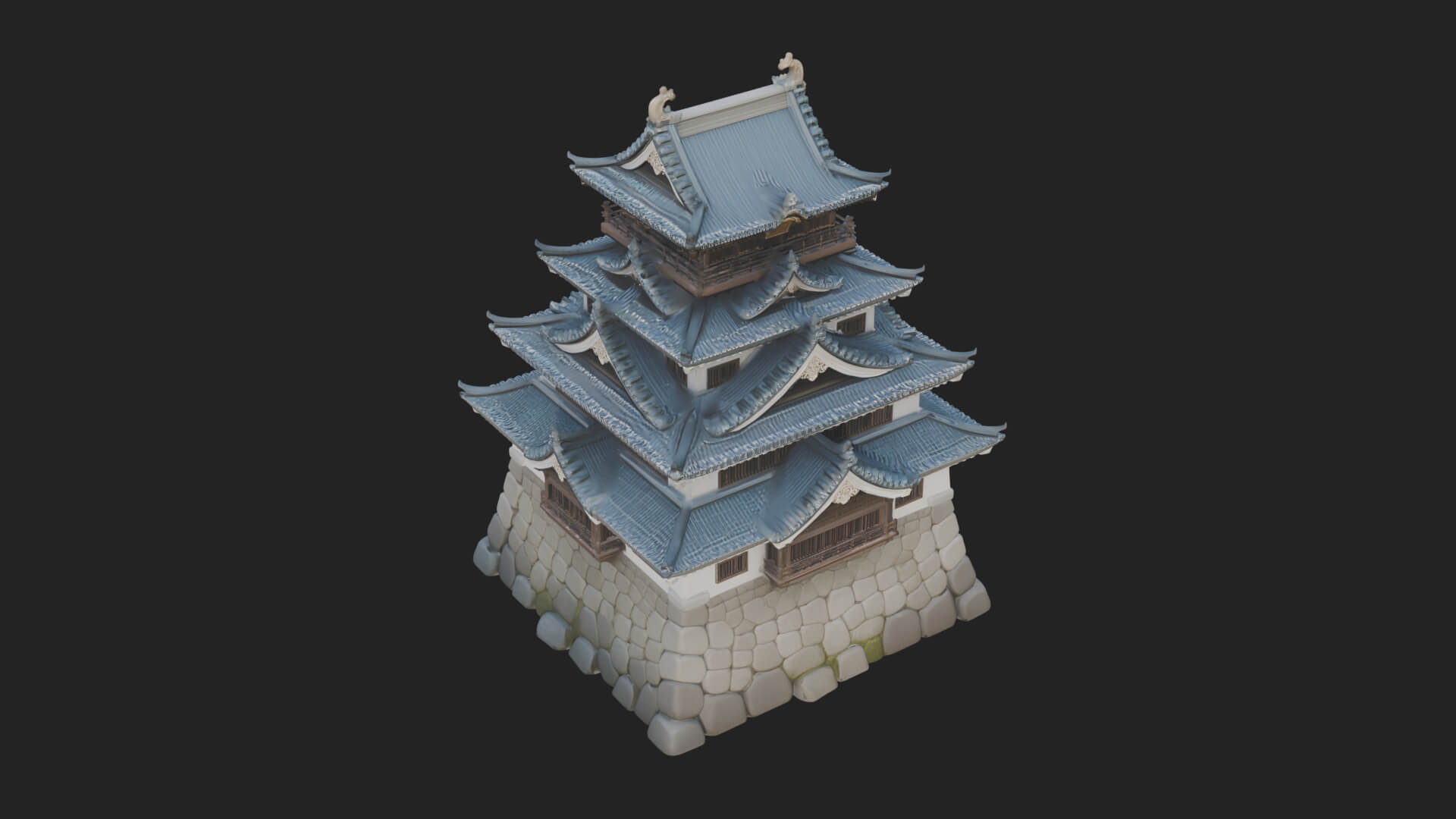 Japanese Castle Keep Design 1 3D Print Model 3D Model