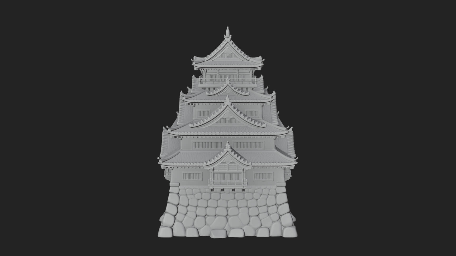 Japanese Castle Keep Design 1 3D Print Model 3D Model