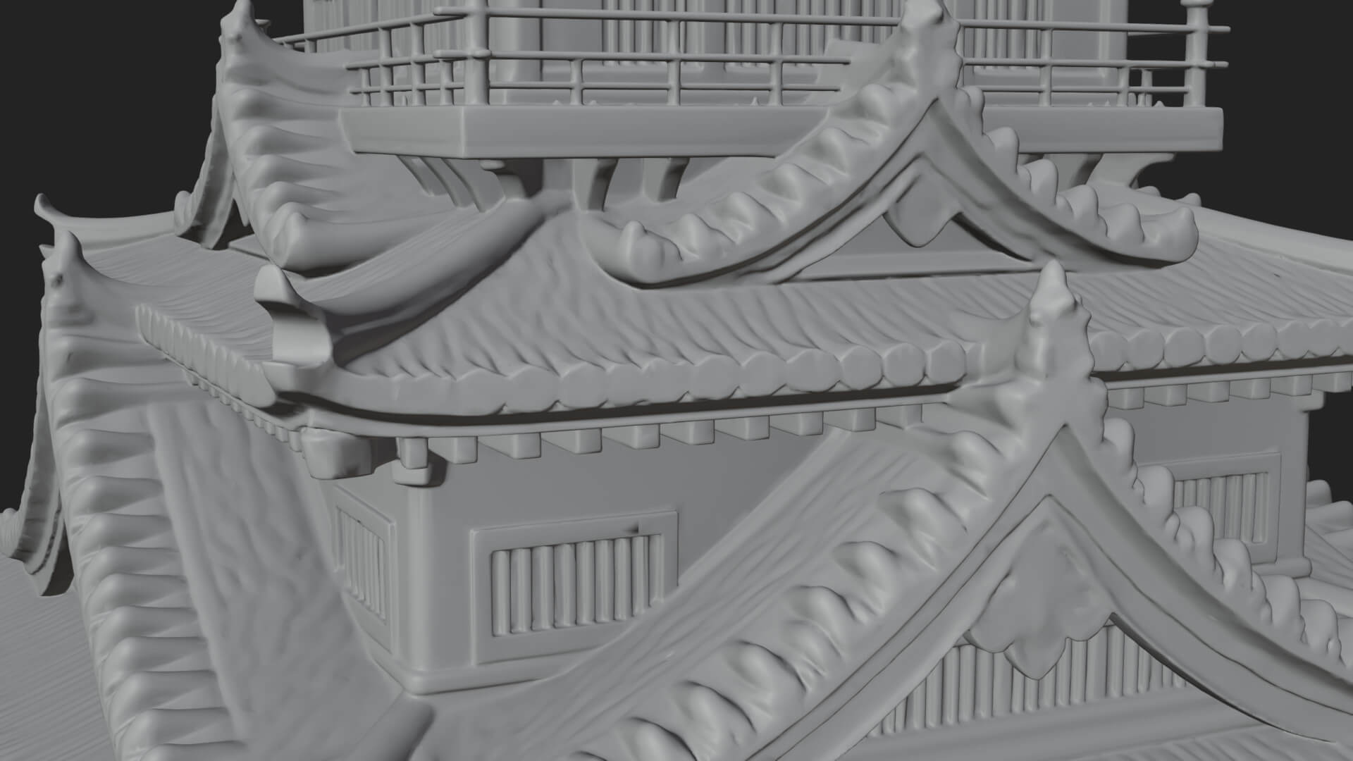 Japanese Castle Keep Design 1 3D Print Model 3D Model