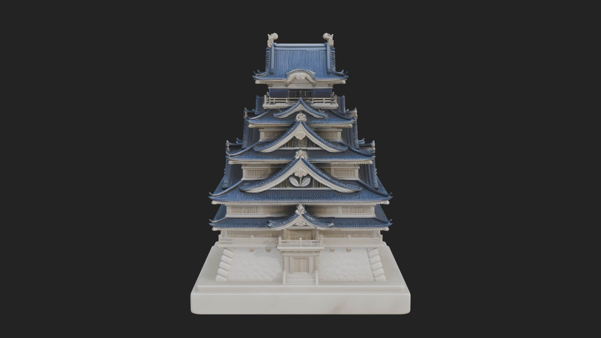 Japanese Castle Keep Design 10 3D Print Model 3D Model