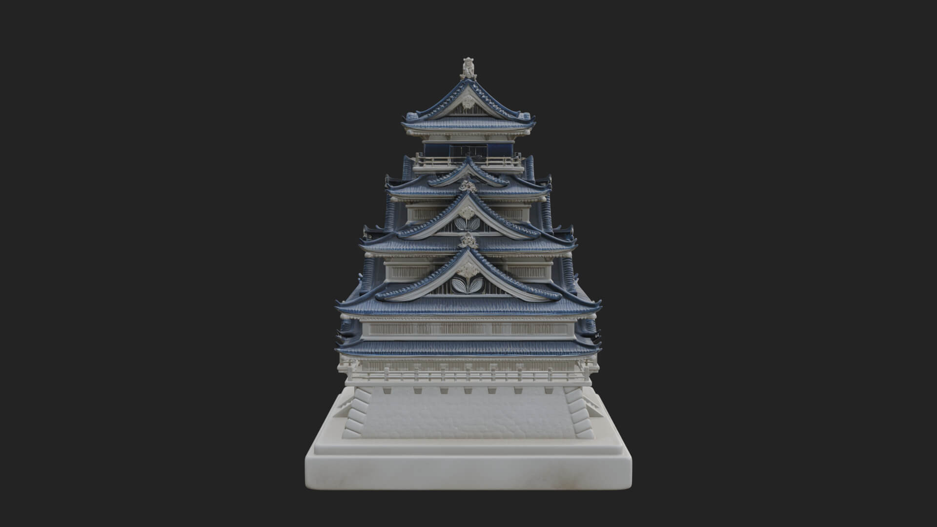 Japanese Castle Keep Design 10 3D Print Model 3D Model