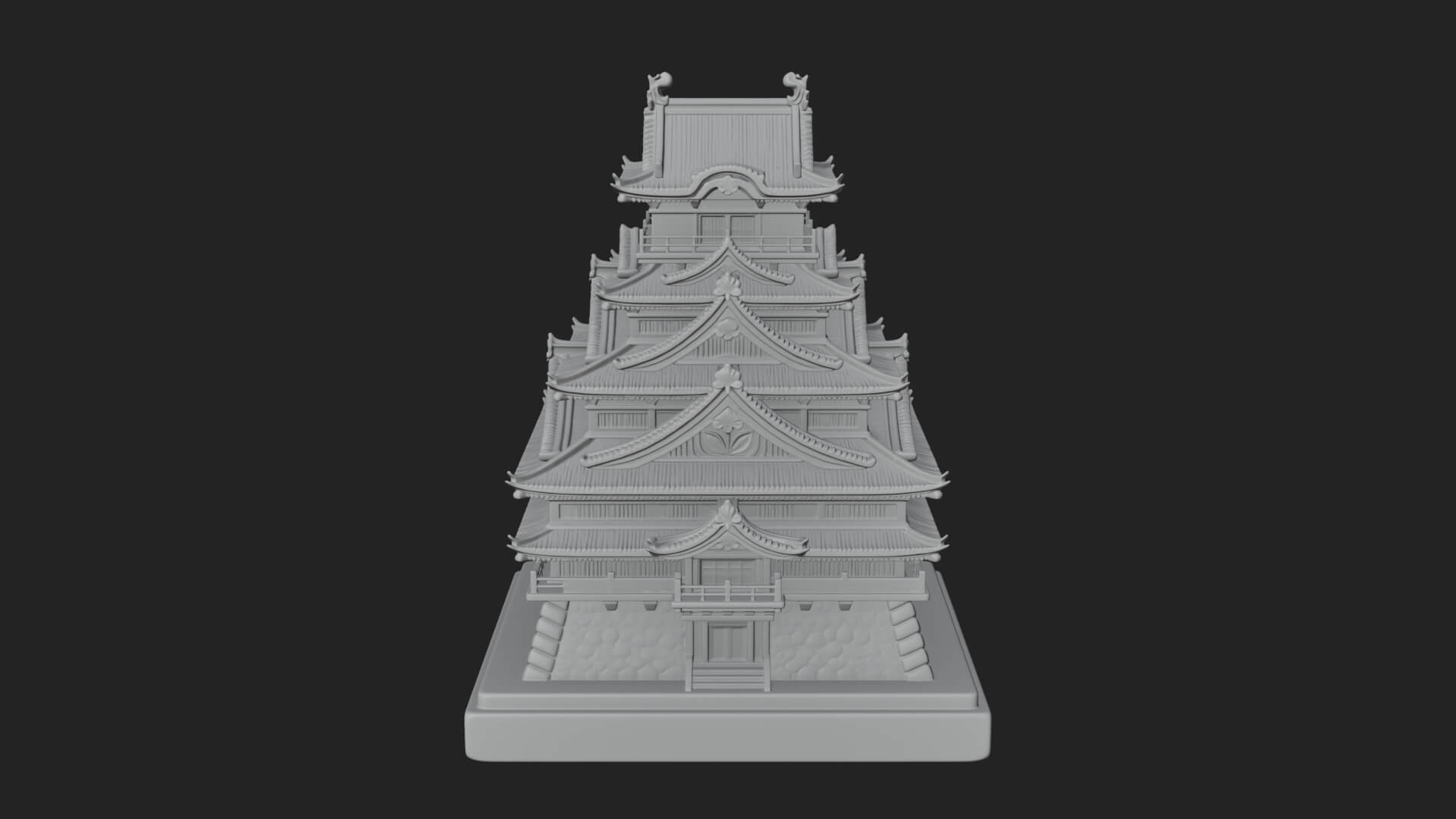 Japanese Castle Keep Design 10 3D Print Model 3D Model