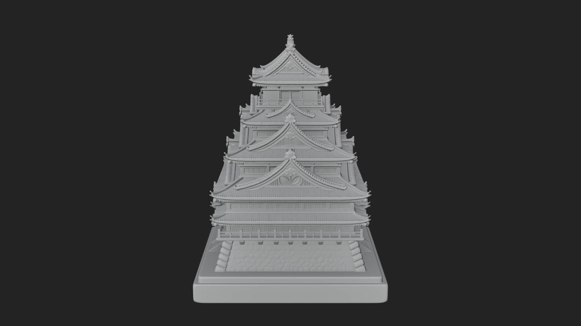 Japanese Castle Keep Design 10 3D Print Model 3D Model
