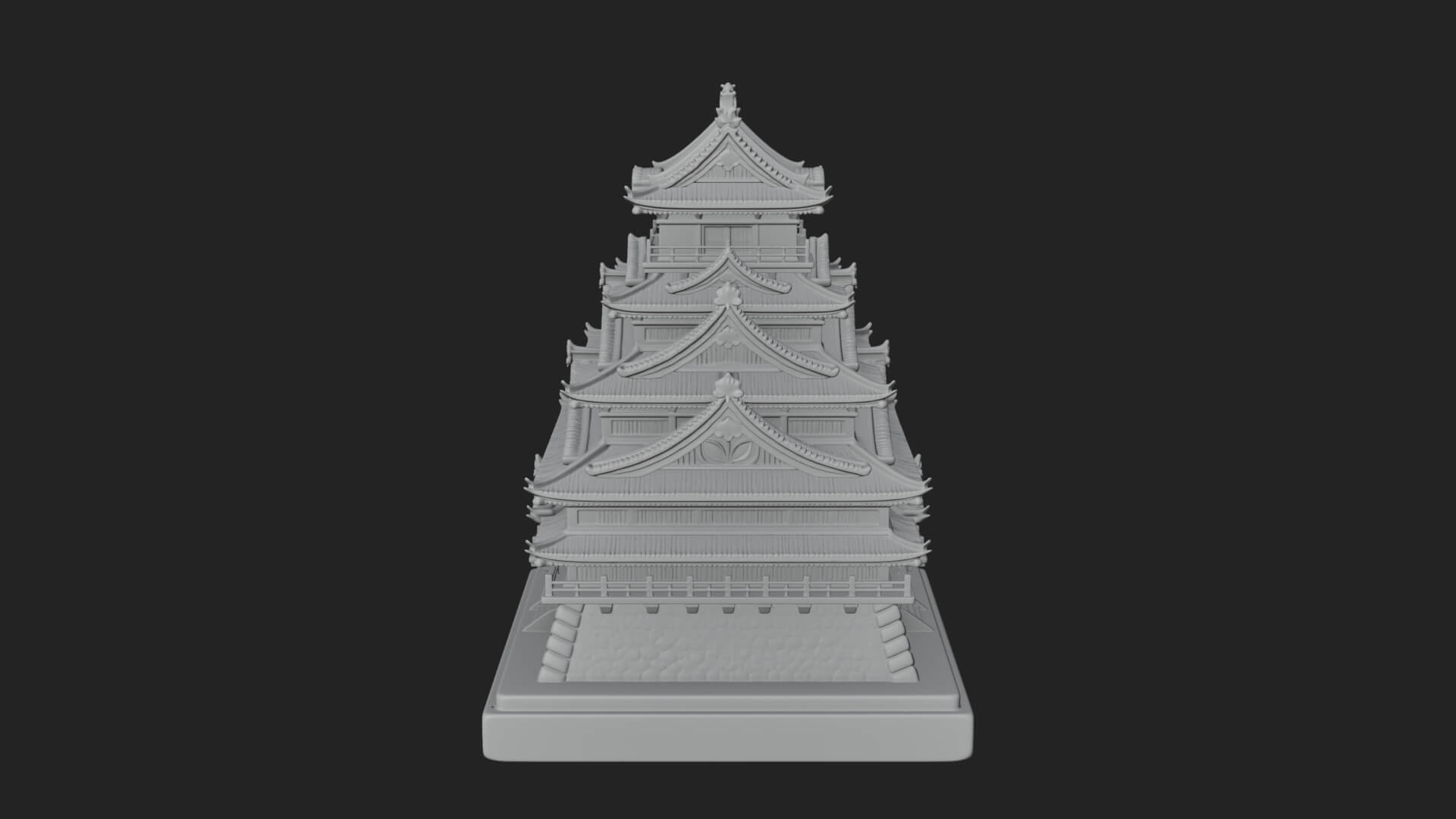 Japanese Castle Keep Design 10 3D Print Model 3D Model