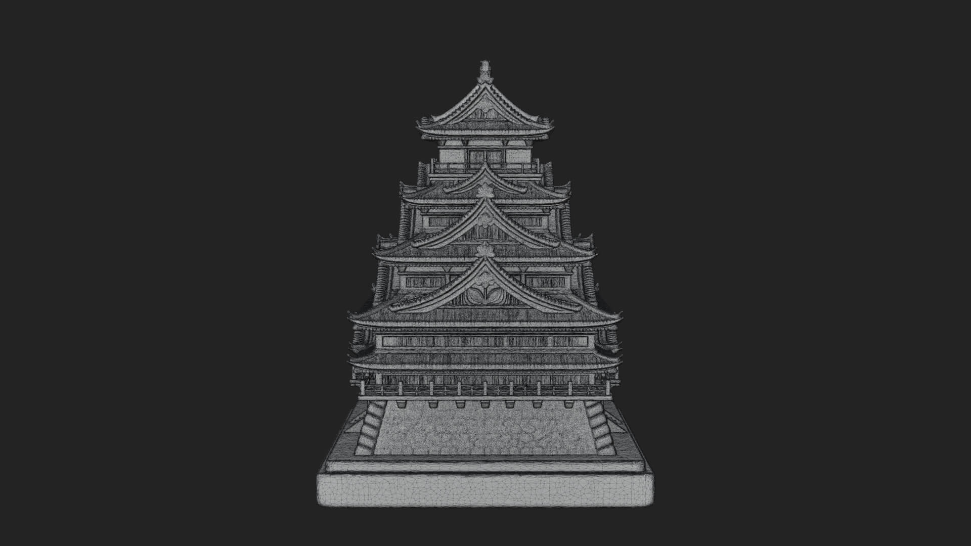 Japanese Castle Keep Design 10 3D Print Model 3D Model