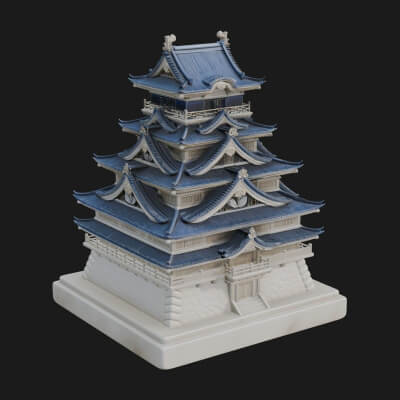 Japanese Castle Keep Design 10 3D Print Model