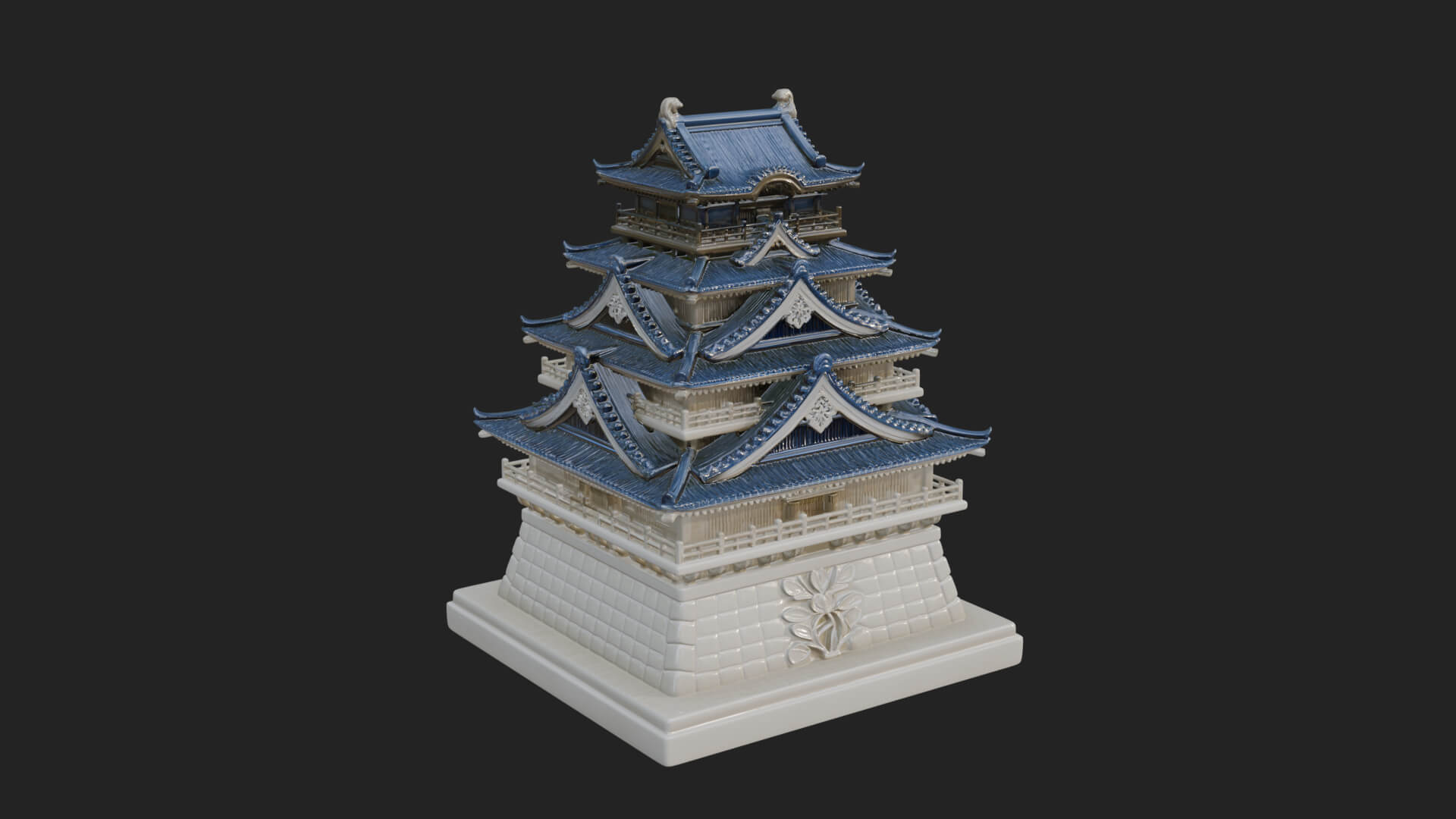 Japanese Castle Keep Design 11 3D Print Model 3D Model