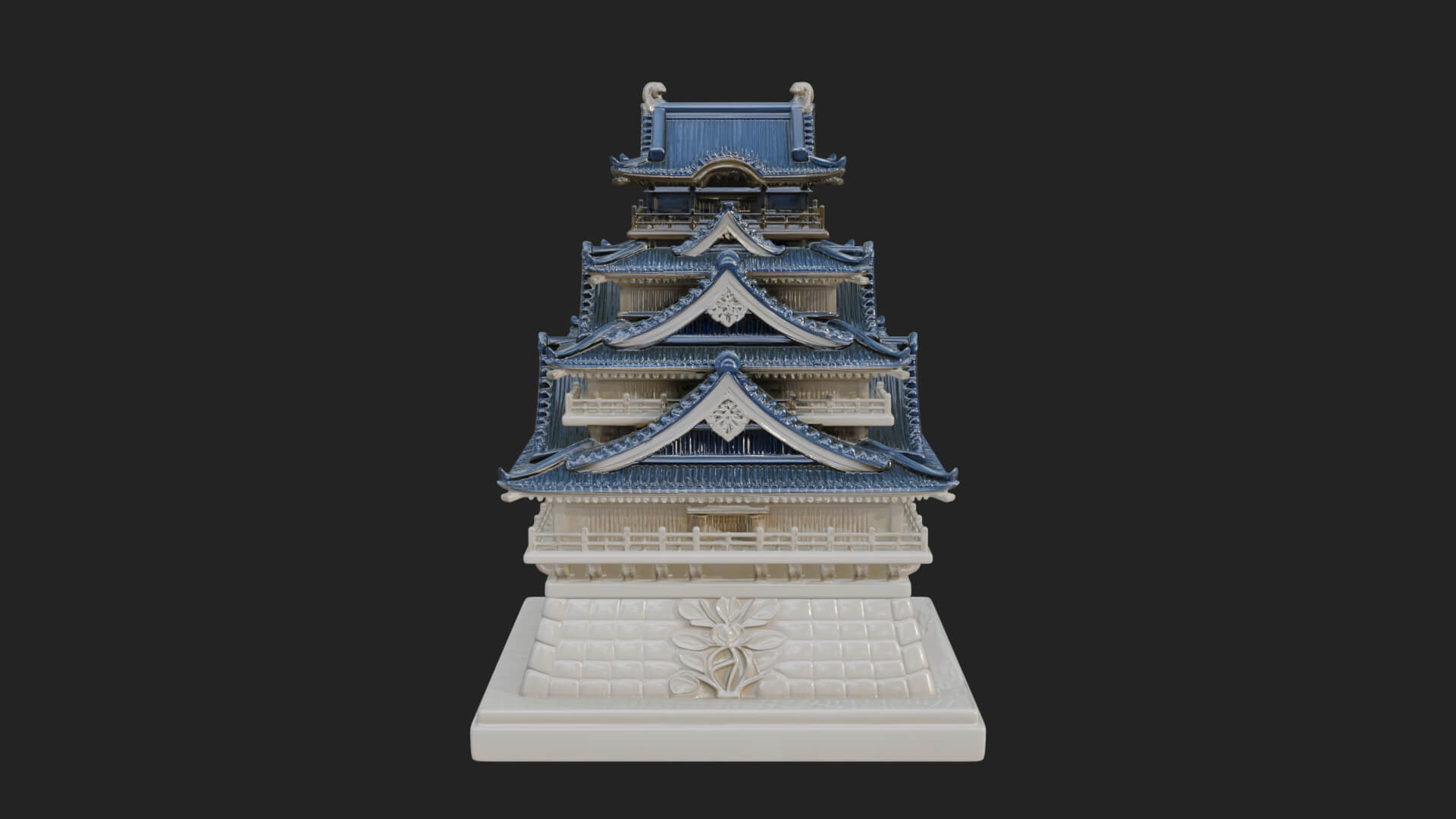 Japanese Castle Keep Design 11 3D Print Model 3D Model