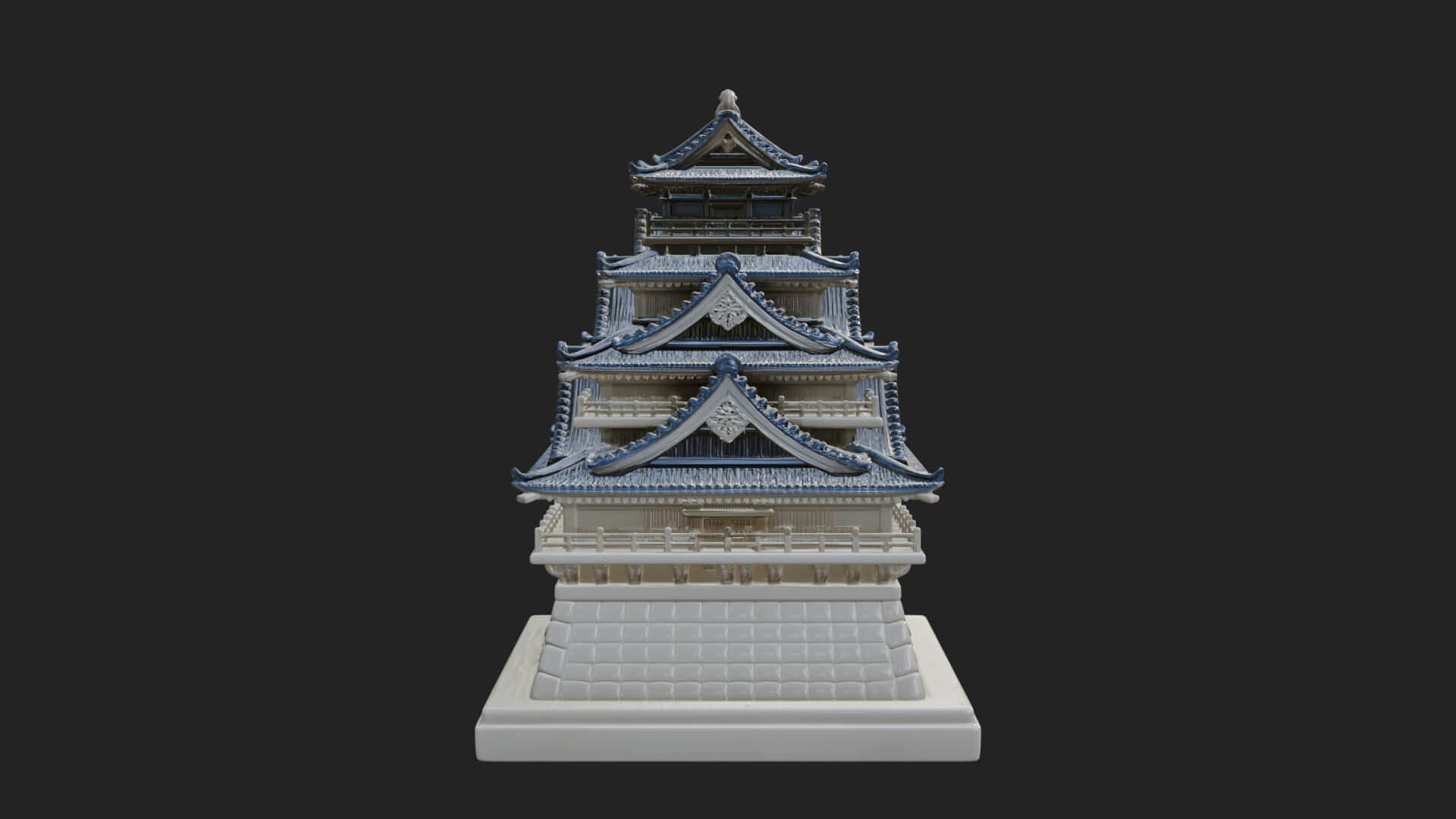 Japanese Castle Keep Design 11 3D Print Model 3D Model