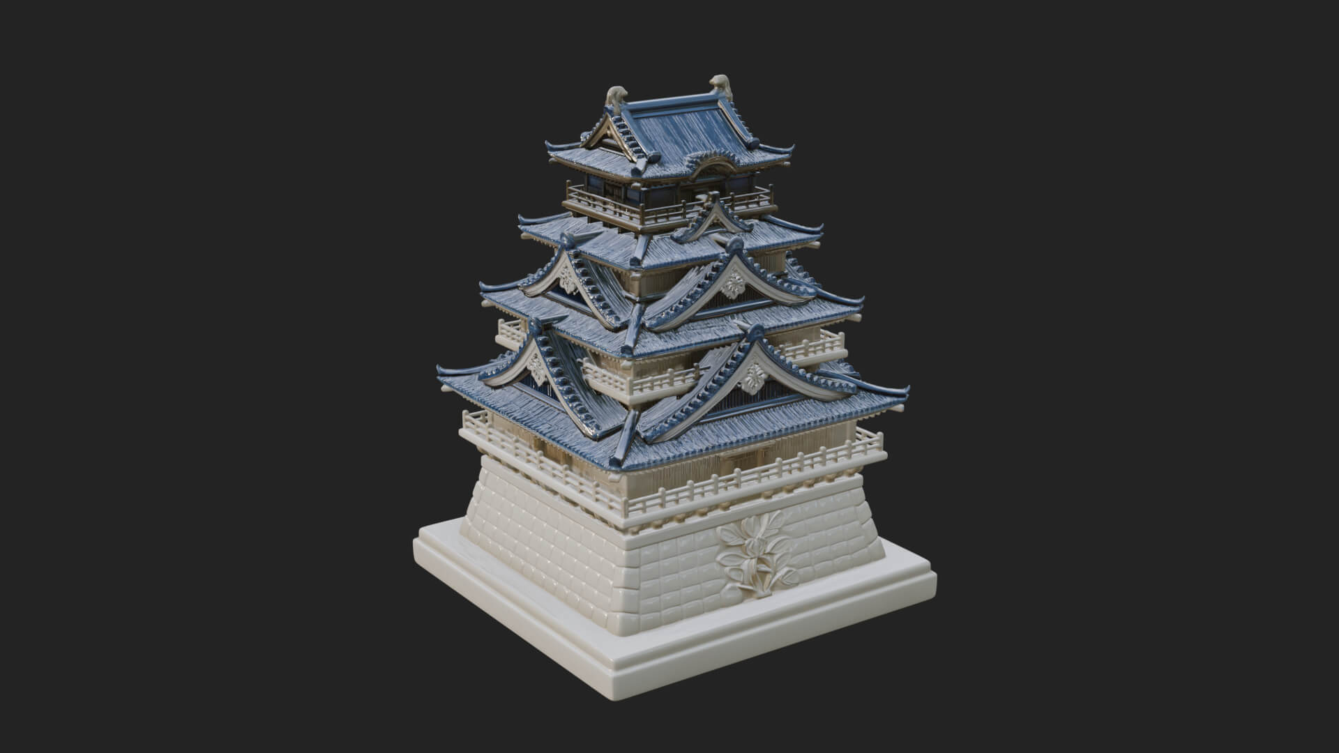 Japanese Castle Keep Design 11 3D Print Model 3D Model