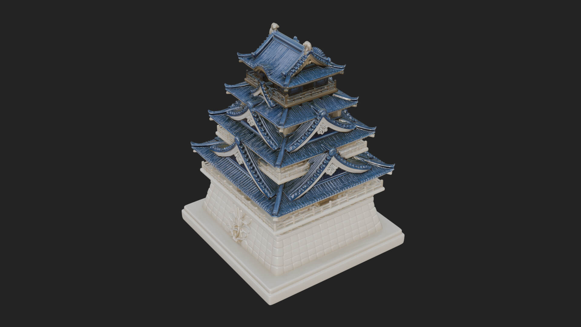 Japanese Castle Keep Design 11 3D Print Model 3D Model