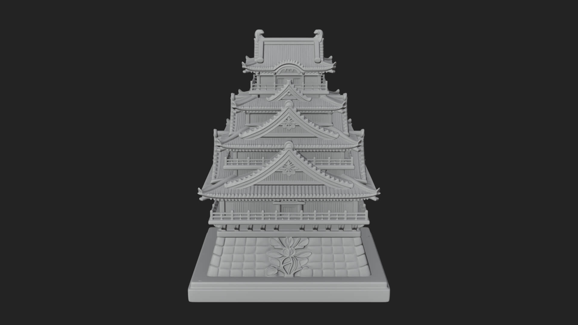 Japanese Castle Keep Design 11 3D Print Model 3D Model