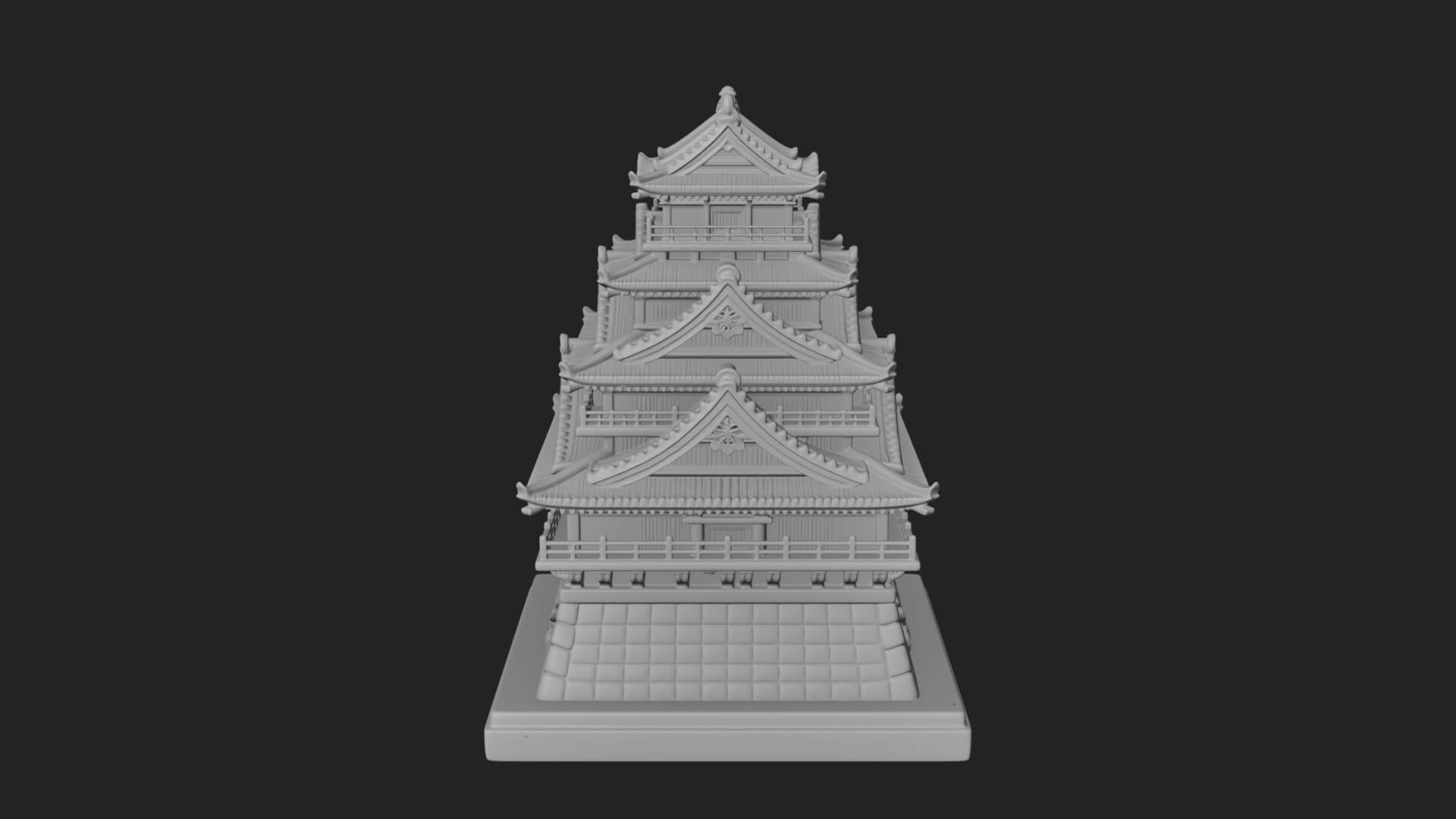 Japanese Castle Keep Design 11 3D Print Model 3D Model