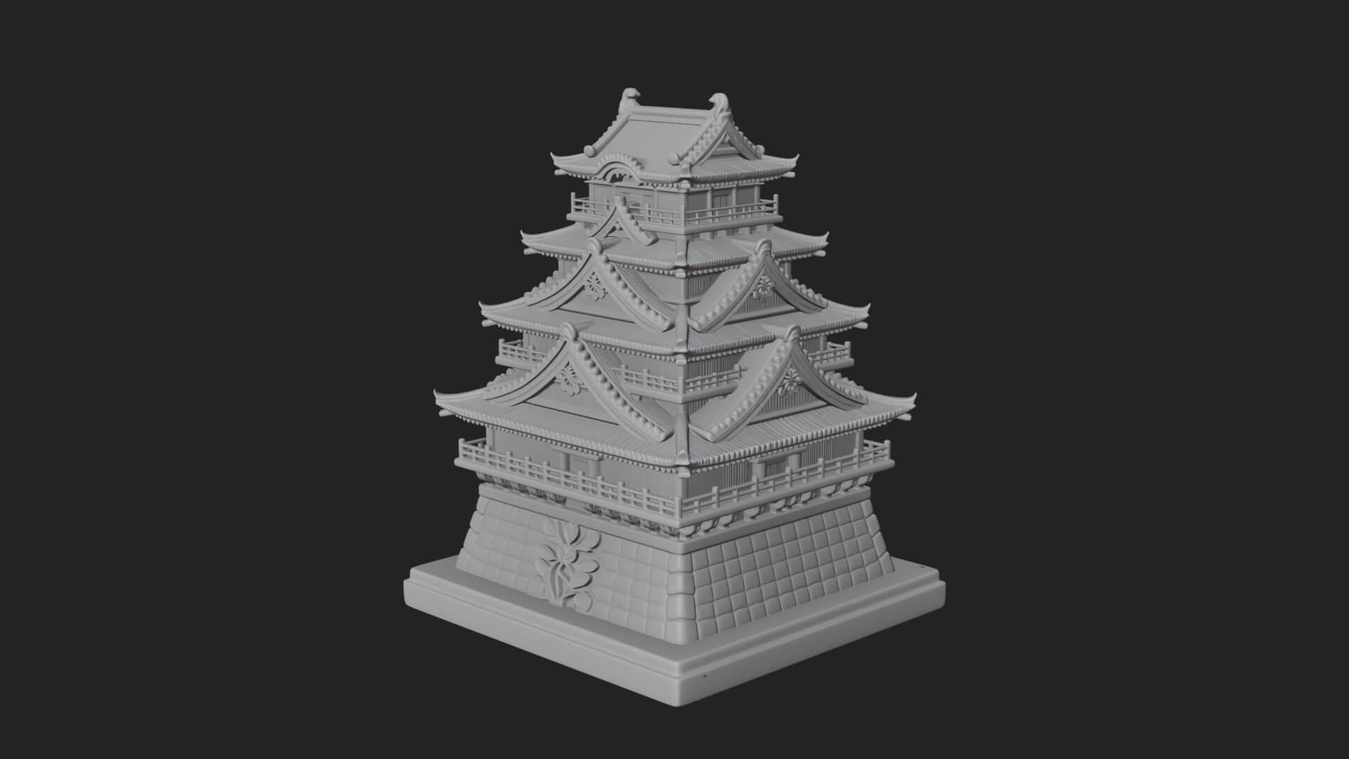 Japanese Castle Keep Design 11 3D Print Model 3D Model