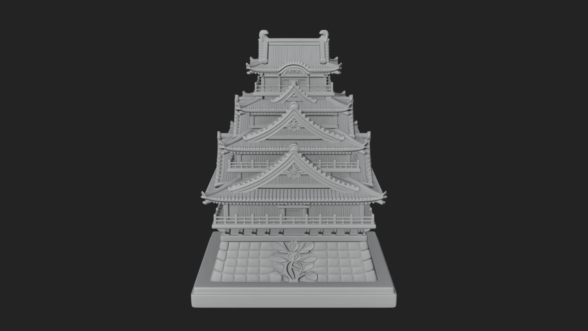 Japanese Castle Keep Design 11 3D Print Model 3D Model
