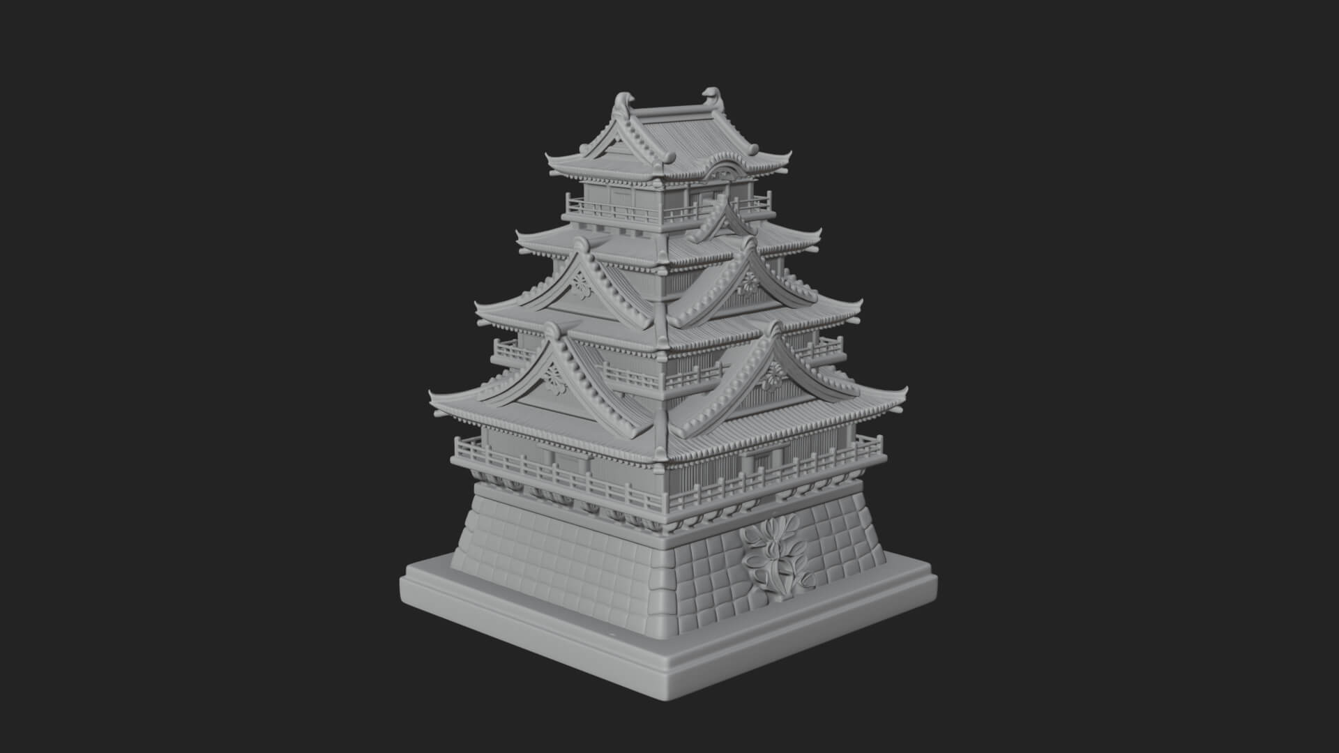 Japanese Castle Keep Design 11 3D Print Model 3D Model