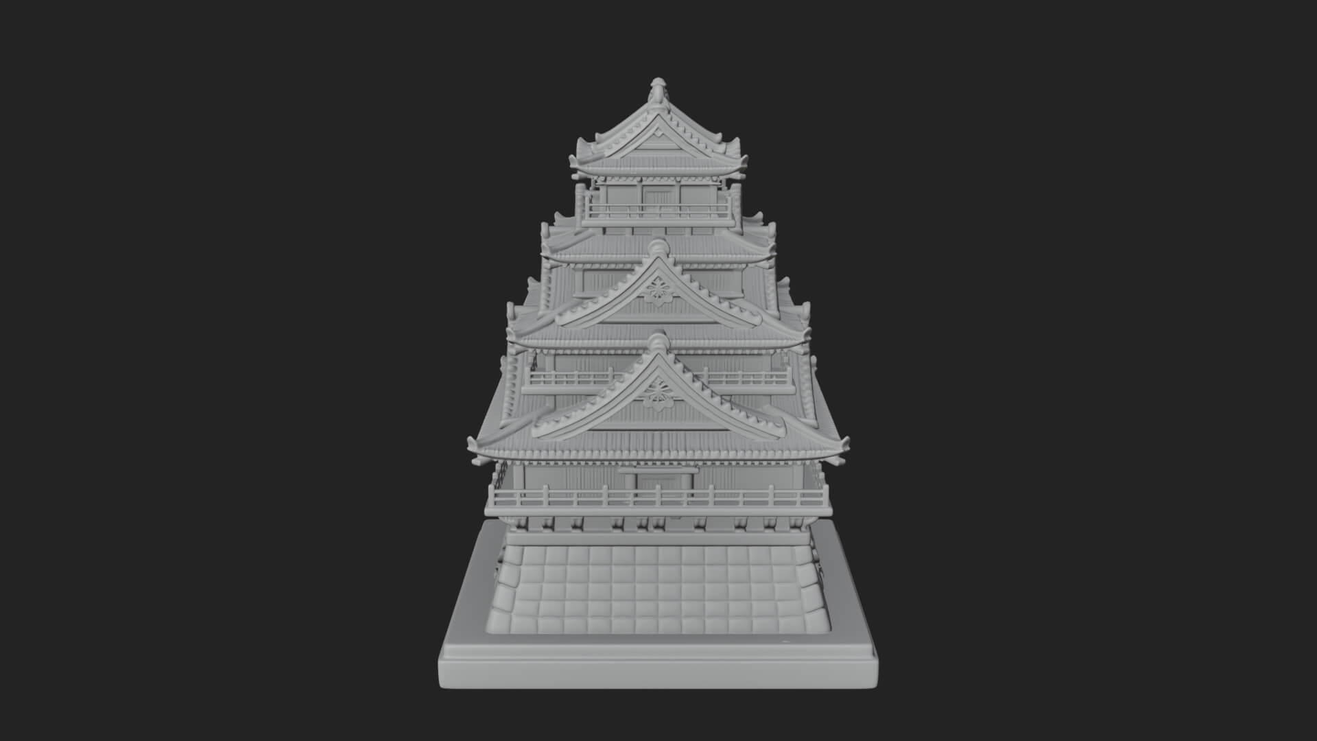 Japanese Castle Keep Design 11 3D Print Model 3D Model