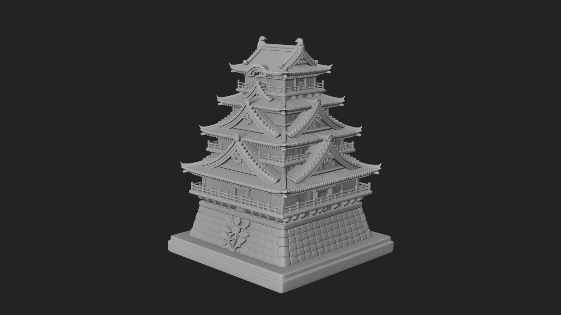 Japanese Castle Keep Design 11 3D Print Model 3D Model