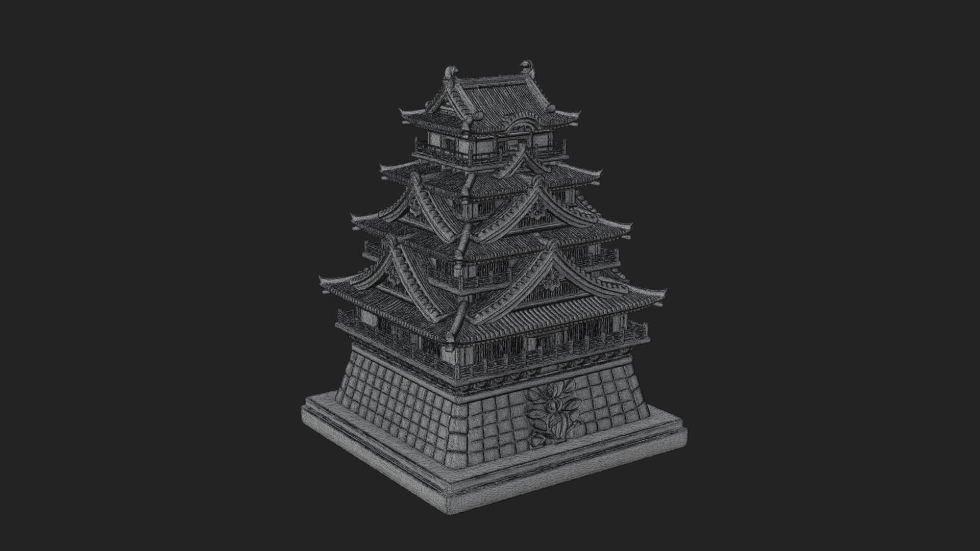 Japanese Castle Keep Design 11 3D Print Model 3D Model