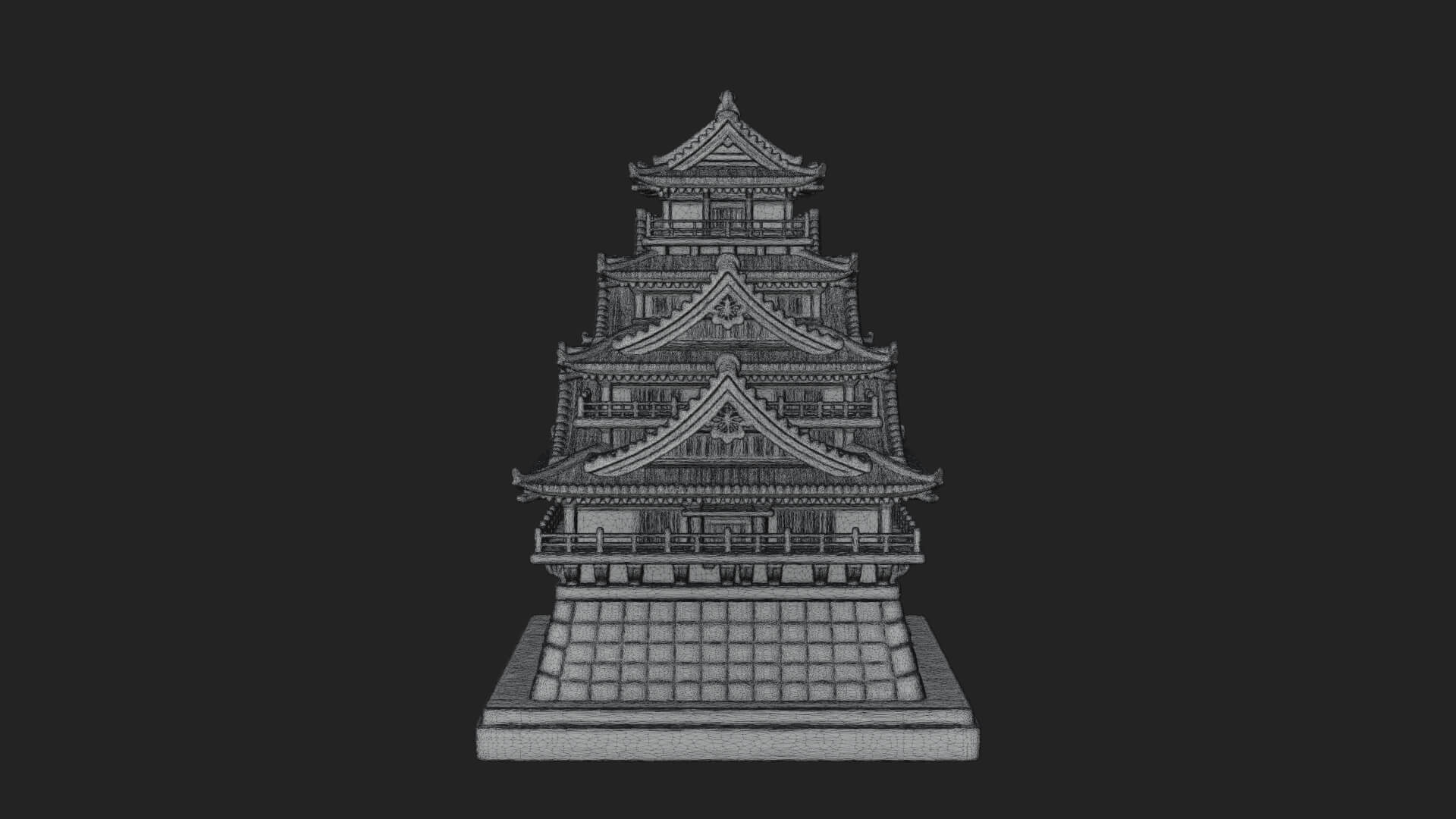 Japanese Castle Keep Design 11 3D Print Model 3D Model
