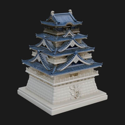 Japanese Castle Keep Design 11 3D Print Model