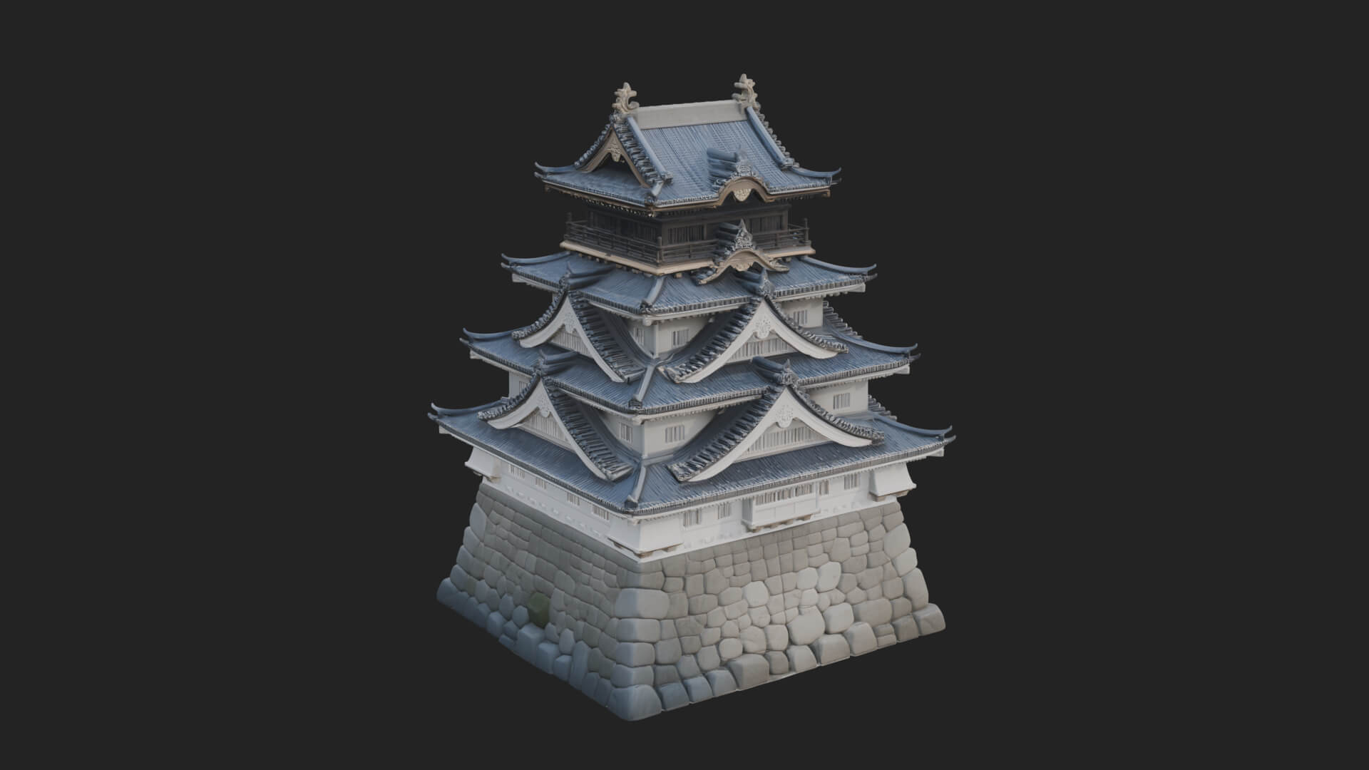 Japanese Castle Keep Design 2 3D Print Model 3D Model