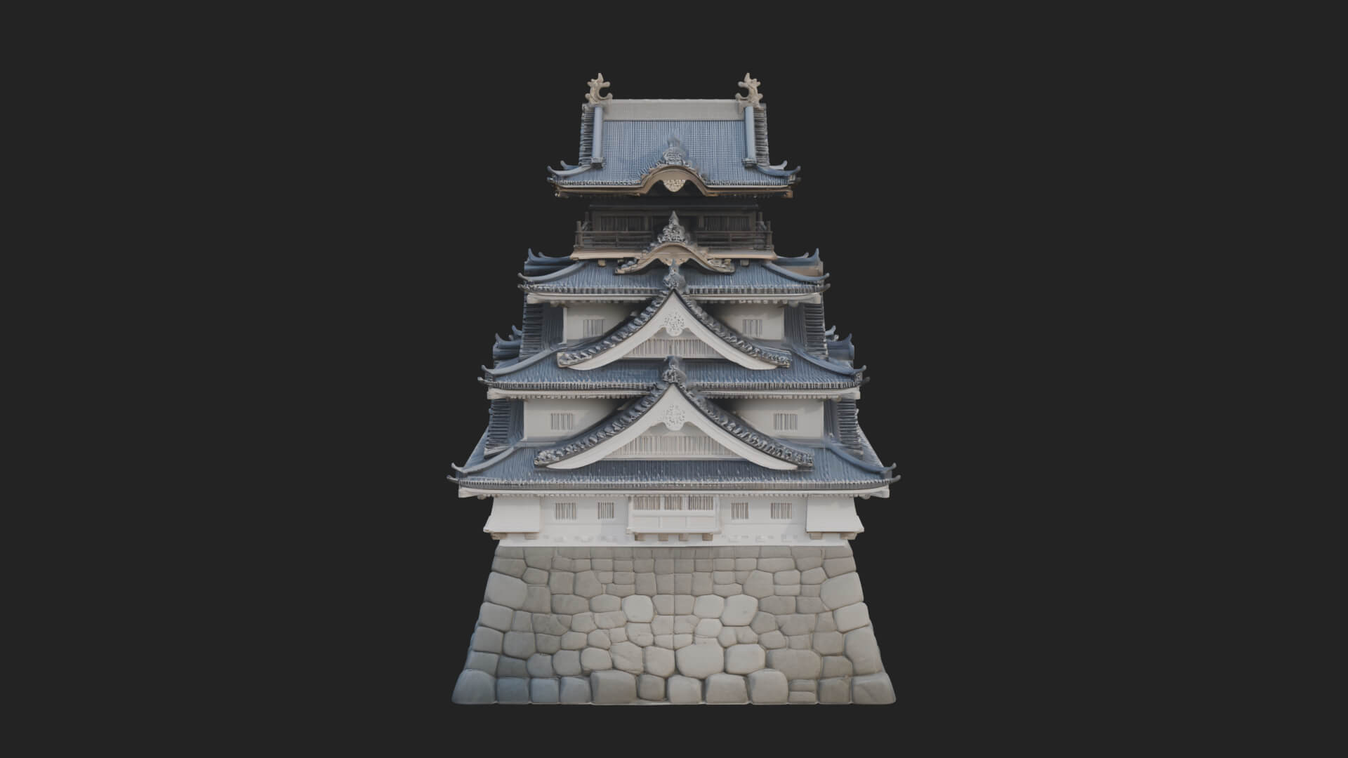 Japanese Castle Keep Design 2 3D Print Model 3D Model