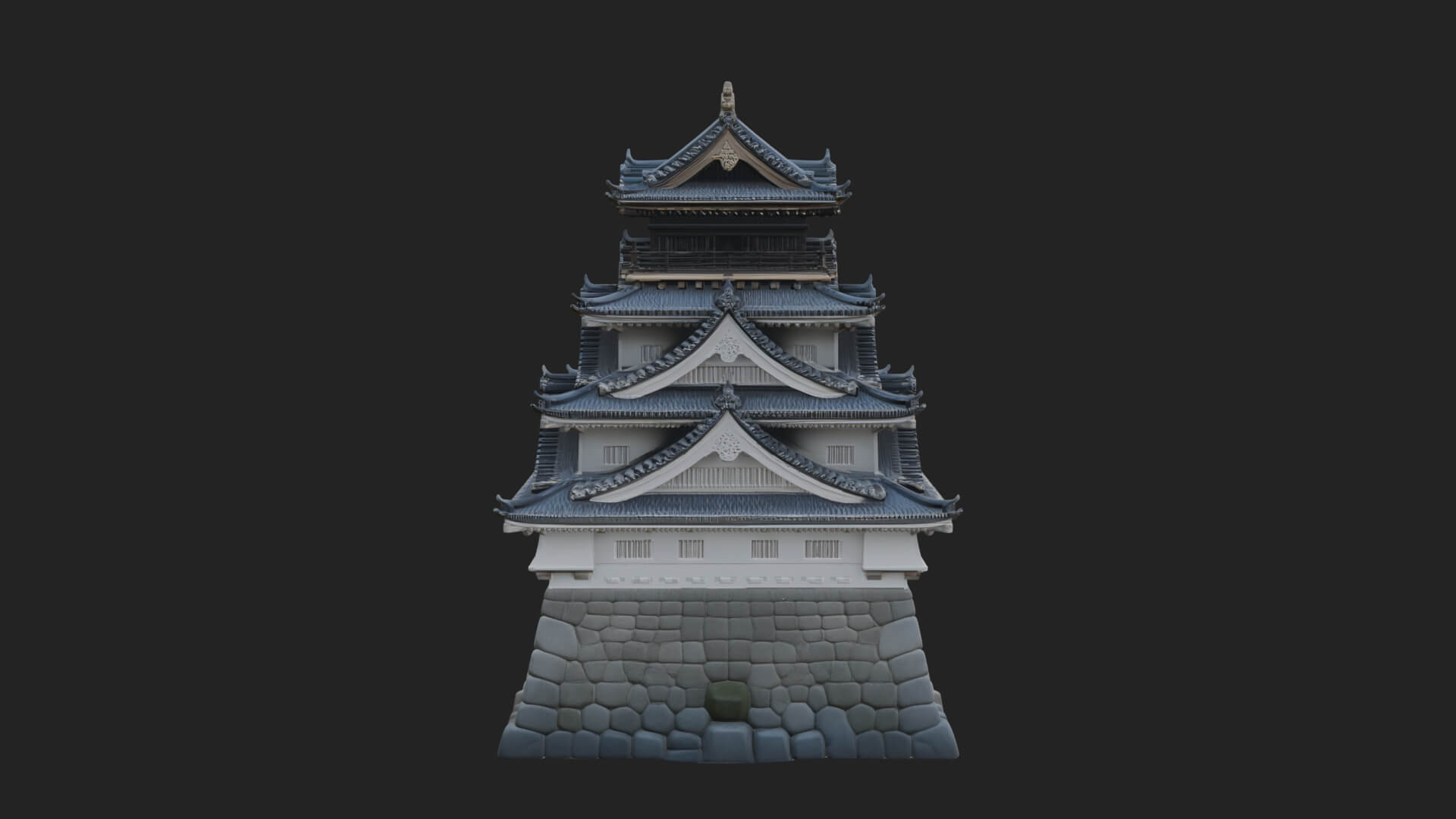 Japanese Castle Keep Design 2 3D Print Model 3D Model