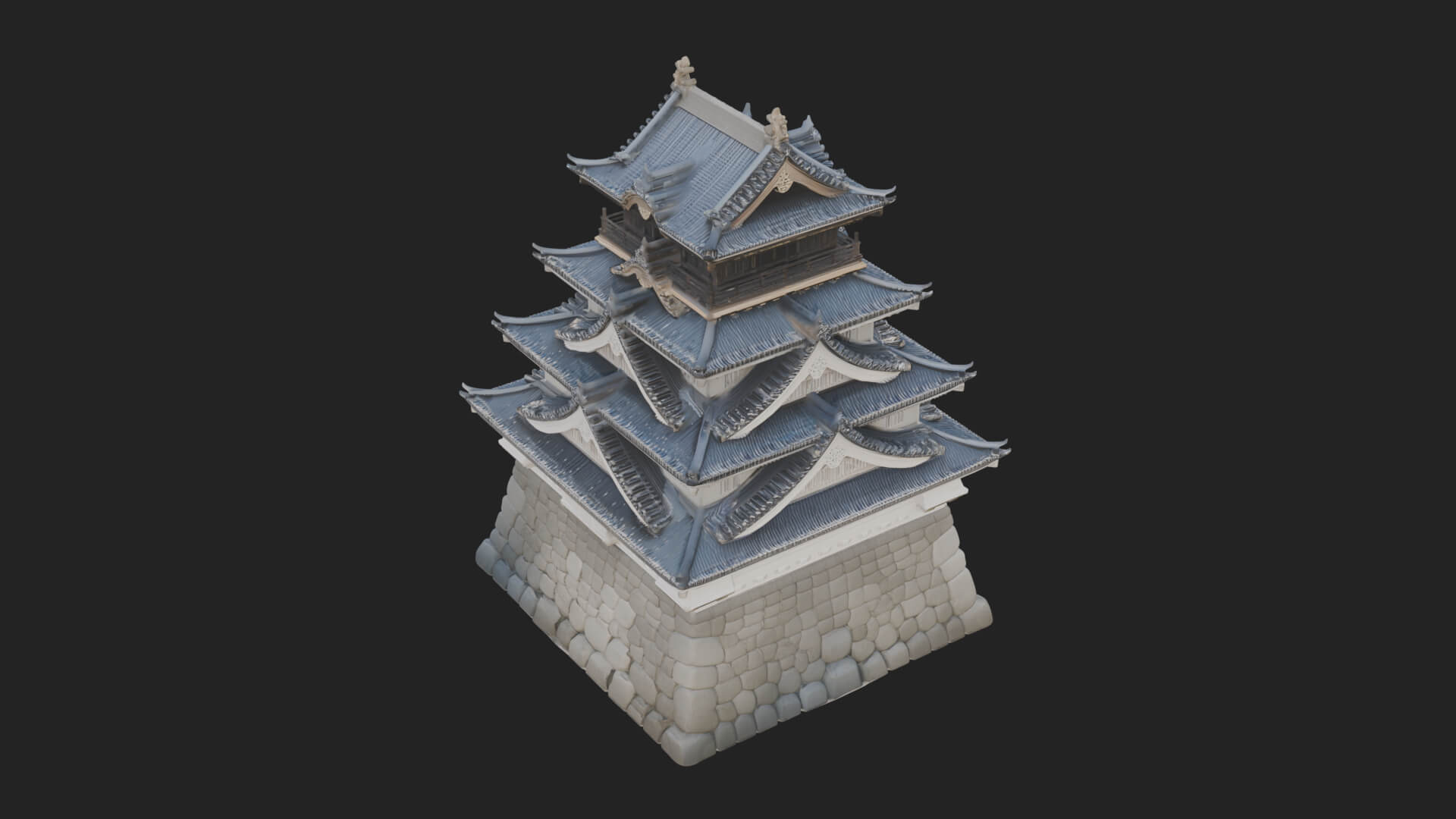 Japanese Castle Keep Design 2 3D Print Model 3D Model