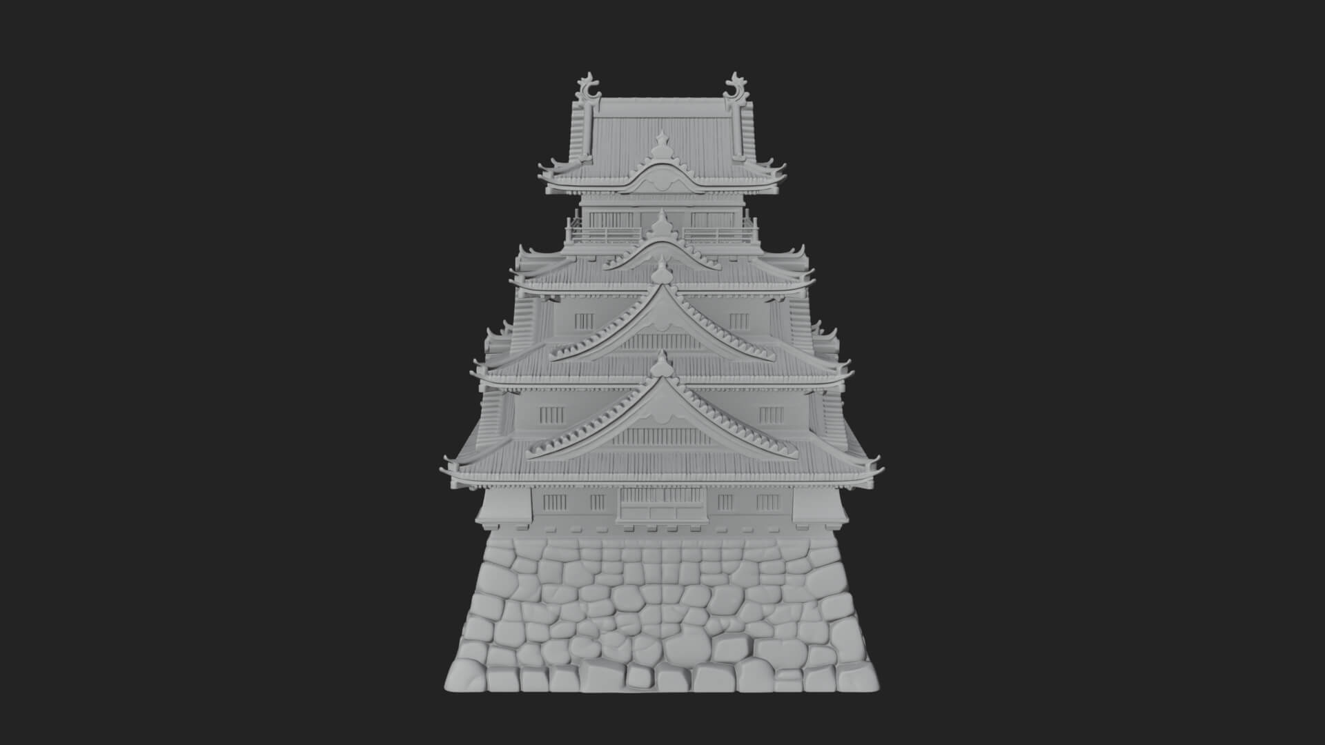 Japanese Castle Keep Design 2 3D Print Model 3D Model
