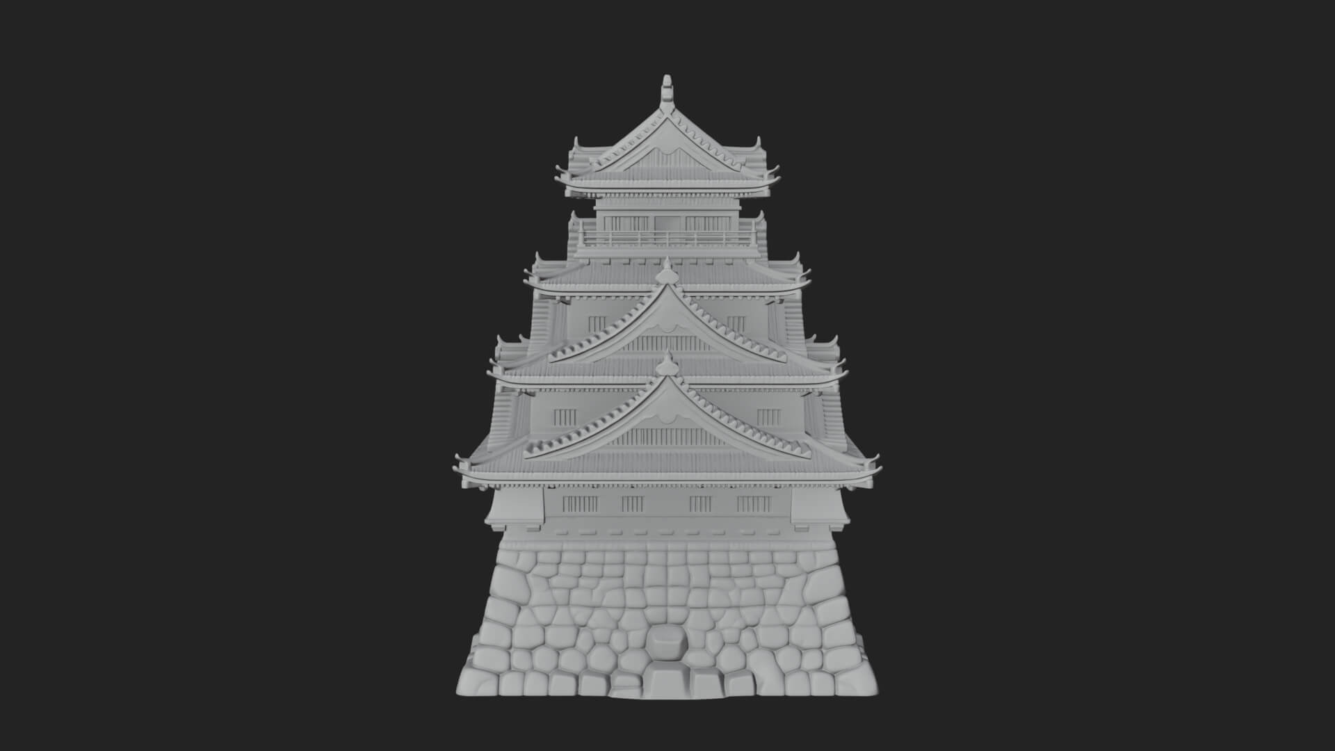 Japanese Castle Keep Design 2 3D Print Model 3D Model
