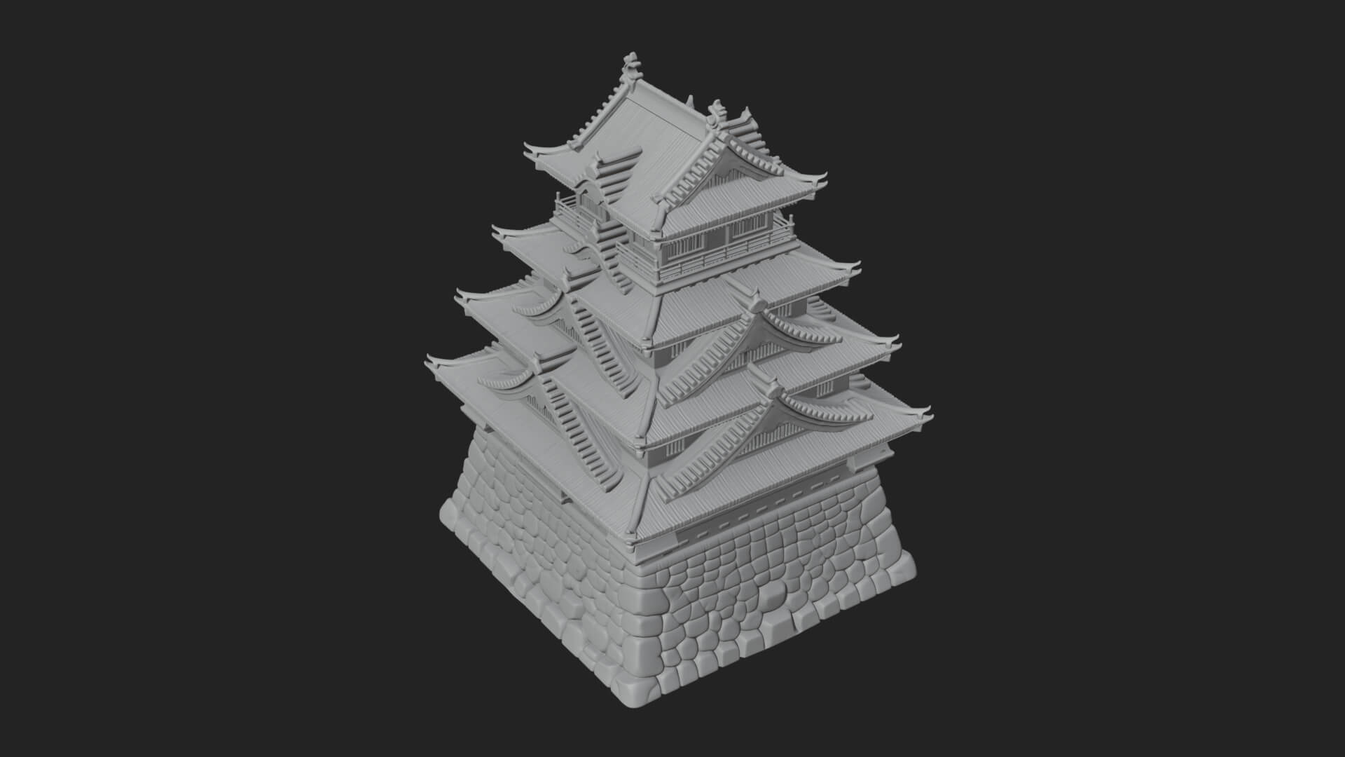 Japanese Castle Keep Design 2 3D Print Model 3D Model