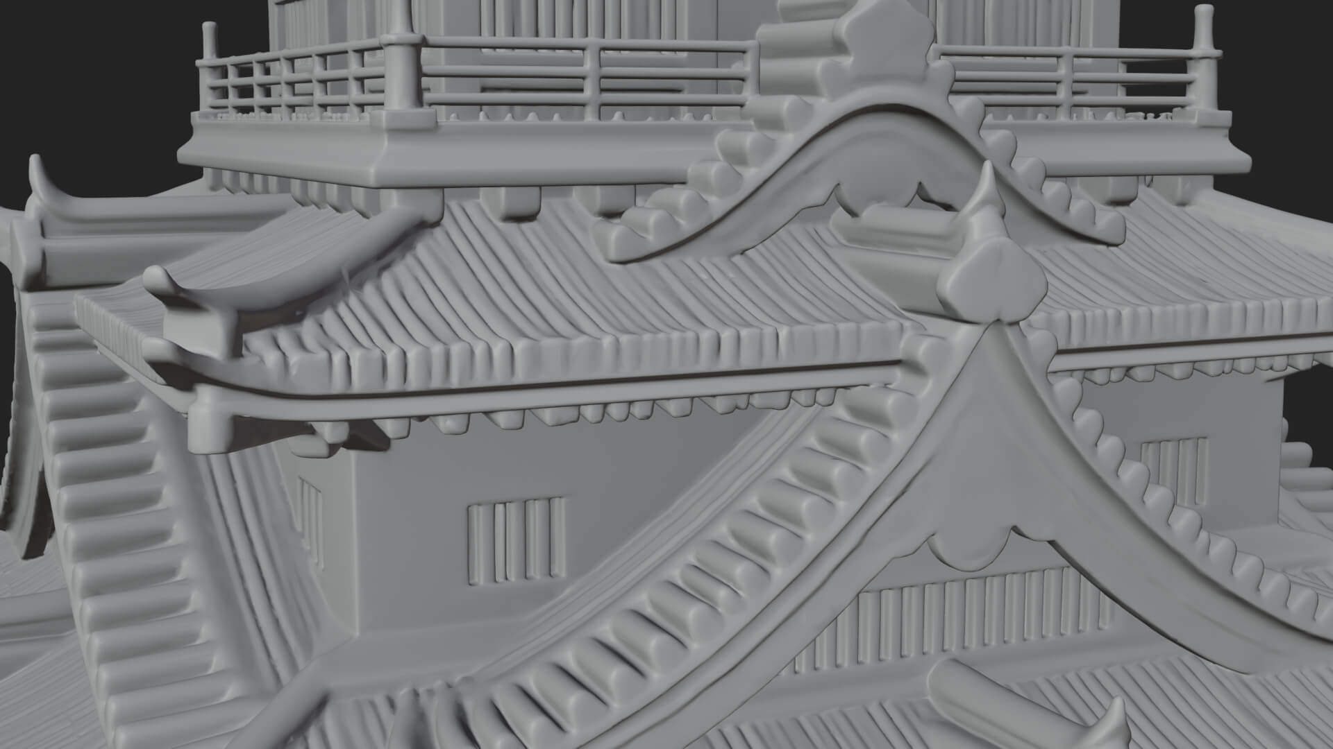 Japanese Castle Keep Design 2 3D Print Model 3D Model