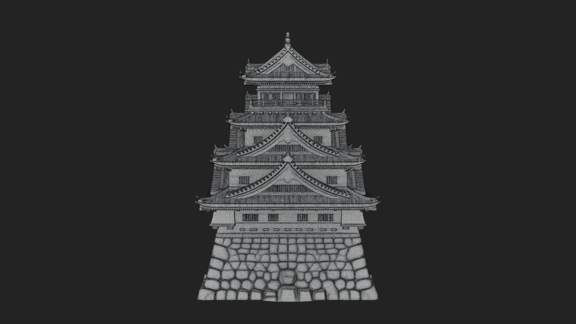 Japanese Castle Keep Design 2 3D Print Model 3D Model